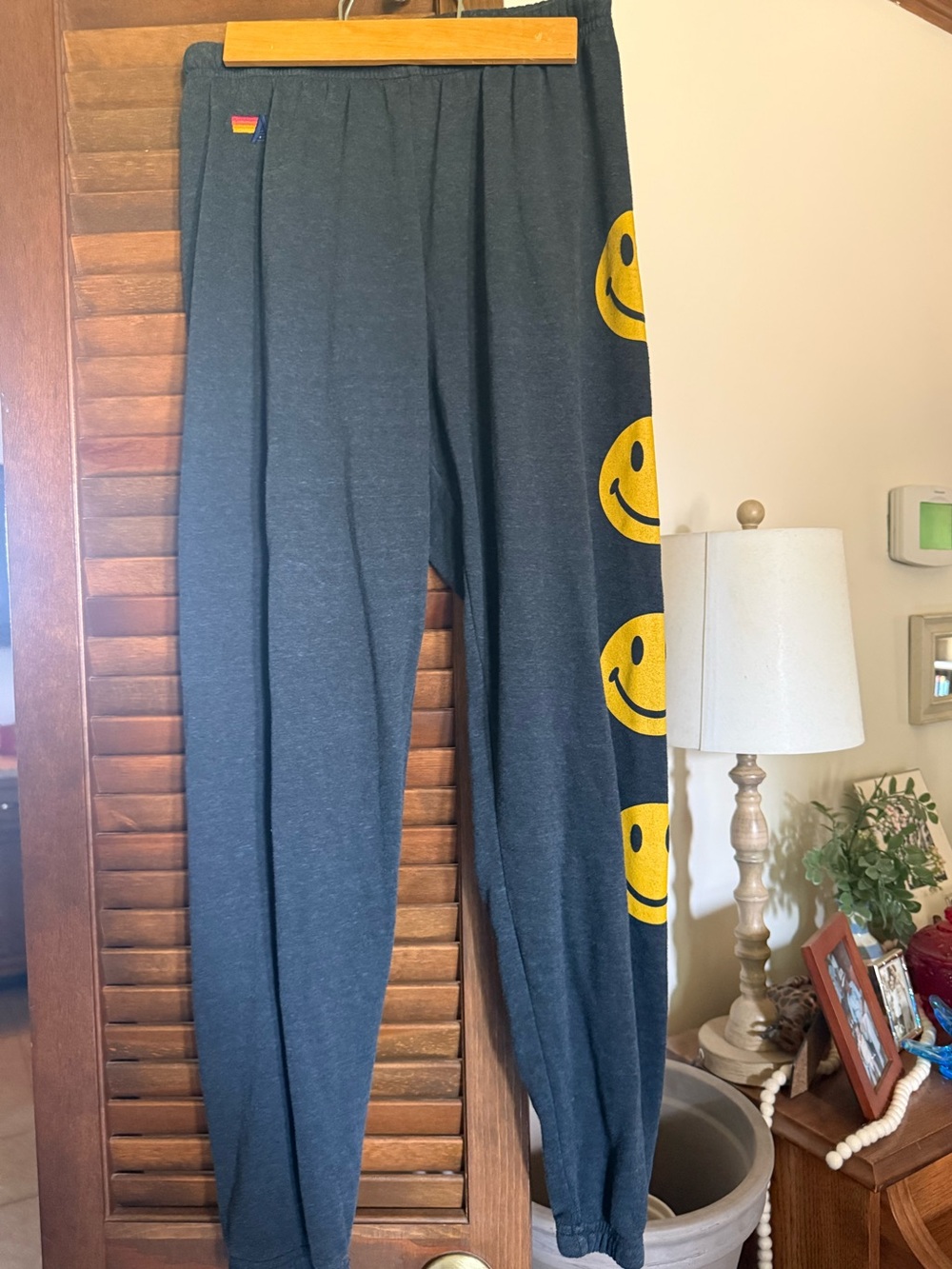 Aviator Nation sweatpants size medium black smiley face. GUC